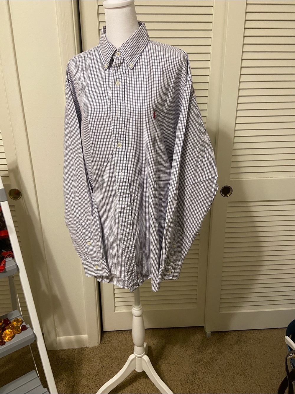 Polo by Ralph Lauren Blue & White Mini Check Button-Down Shirt